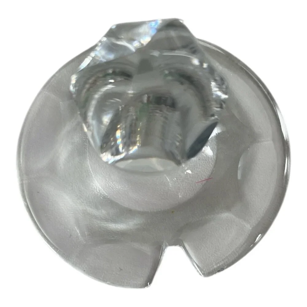 VTG Cut Crystal Condiment Jar with Spoon Notch – Footed Bohemian Style – Molded